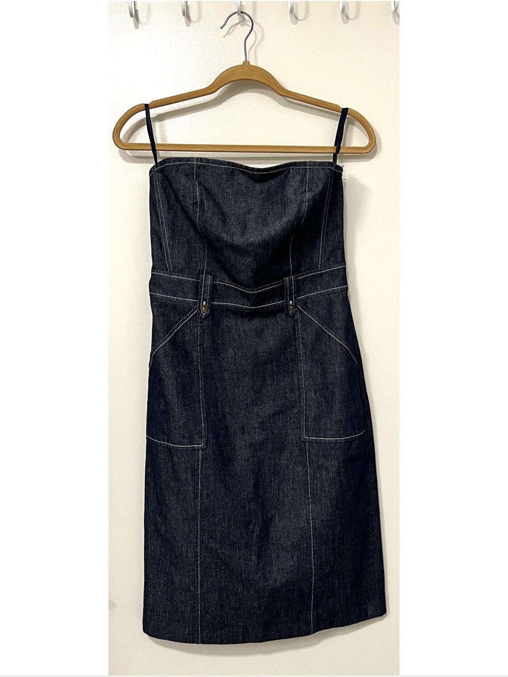 Express Denim Strapless Utility Dress